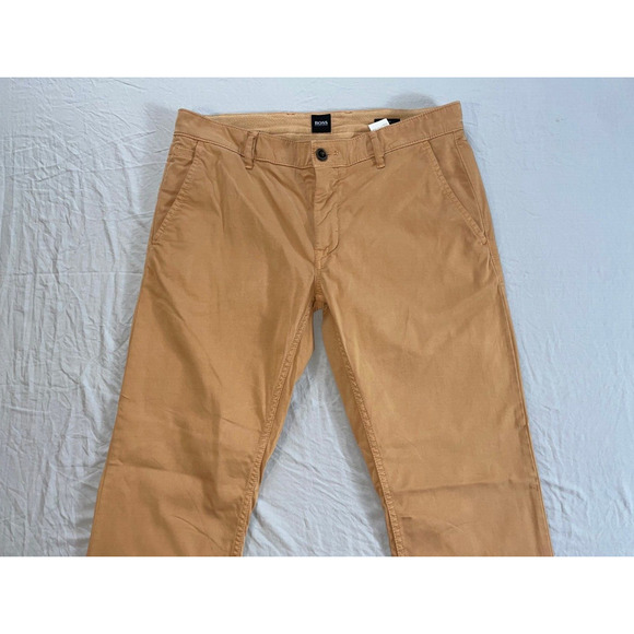 Hugo Boss Slim Fit Flat Front Stretch Cotton 'Schino' Pants. Washed Orange 34X31 - Picture 5 of 9